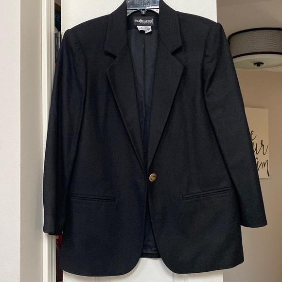Sag Harbor Tops - Sag Harbor Black Wool Blazer